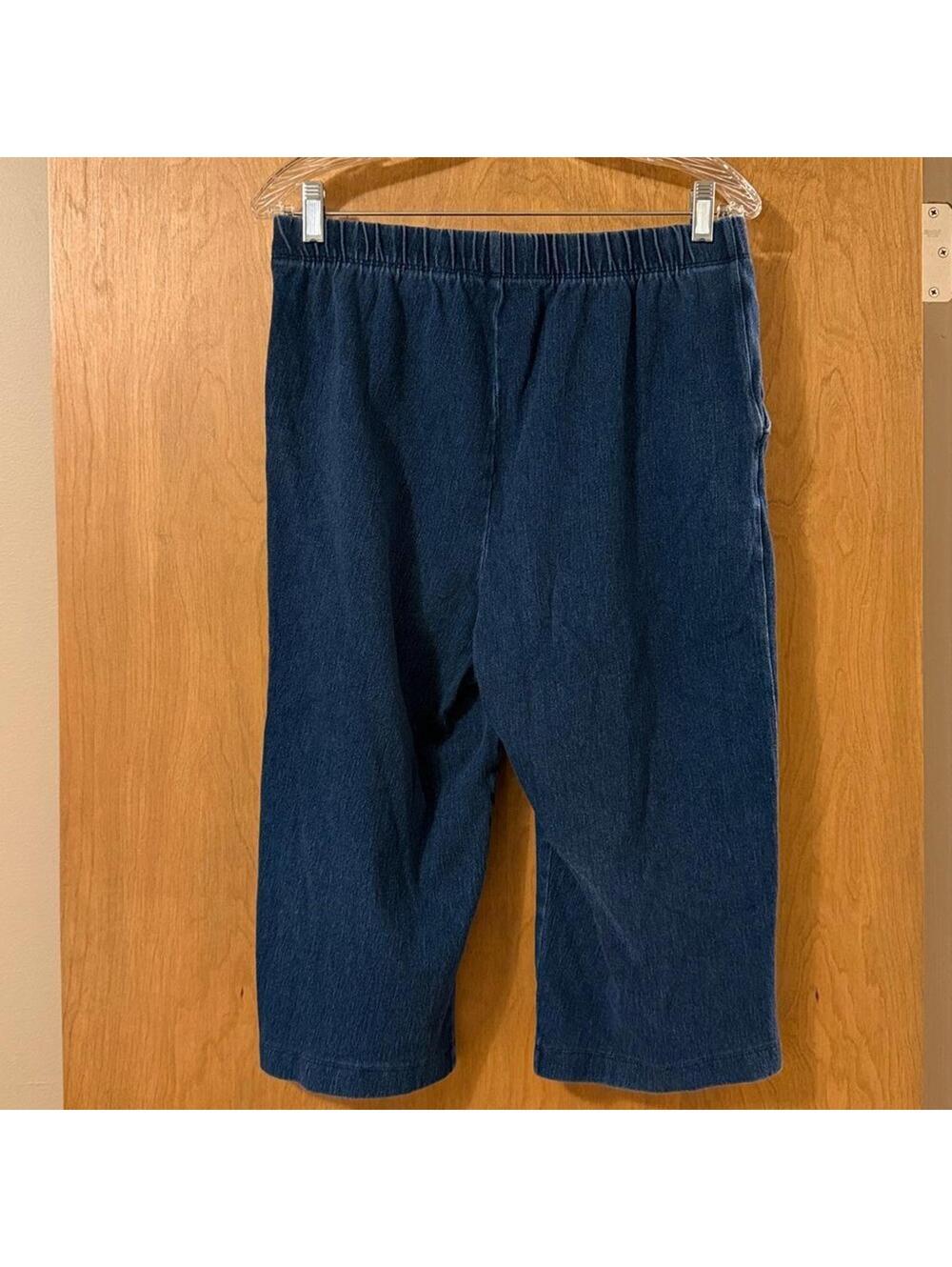 Bundle of 3 Lands End Elastic Waist Pull-On Pants Women's S 2-Full & 1-Capri - Picture 8 of 9